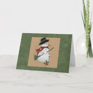 Country Snowman Weihnachtskarte Feiertagskarte