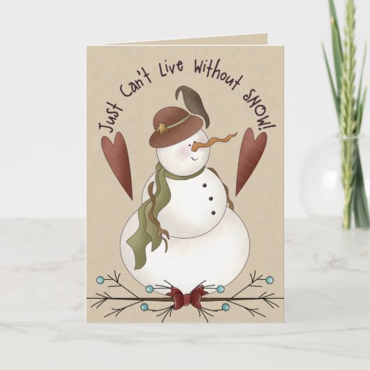 Country Snowman Weihnachtskarten Feiertagskarte (Vorderseite)