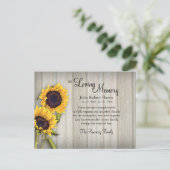 Country Sonnenblume Backboard Beileid vielen Dank Postkarte (Stehend Vorderseite)