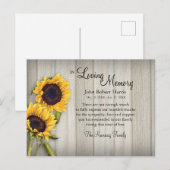Country Sonnenblume Backboard Beileid vielen Dank Postkarte (Vorne/Hinten)