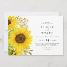 Country Sonnenblume Horizontal Hochzeit Einladung