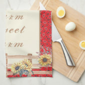 Country Sonnenblumen auf Bandana Print Custom Geschirrtuch (Viertel Falte)