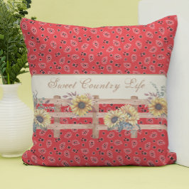 Country Sonnenblumen auf Bandana Print Custom Kissen