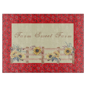 Country Sonnenblumen auf Bandana Print Custom Schneidebrett