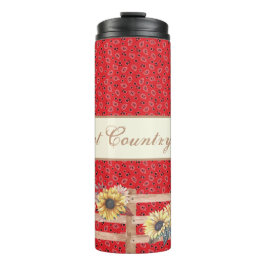 Country Sonnenblumen auf Bandana Print Custom Thermosbecher