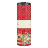 Country Sonnenblumen auf Bandana Print Custom Thermosbecher (Rückseite)