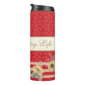 Country Sonnenblumen auf Bandana Print Custom Thermosbecher (Nach rechts gedreht)
