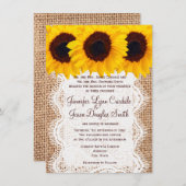 Country Sonnenblumen Burlap Prinz Hochzeit Einladu Einladung (Vorne/Hinten)