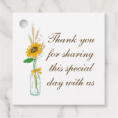 Country Sonnenblumen Fall Blumenzwiese Danke Geschenkanhänger (Vorderseite)