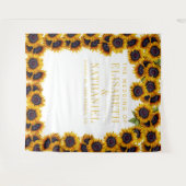 Country Sonnenblumen Hochzeitsstand Foto Stand Wandteppich (Vorderseite (Horizontal))