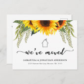 Country Sonnenblumen Wir haben neue Adresse versch Postkarte (Vorne/Hinten)