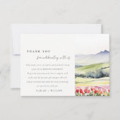 Country Spring Floral Landschaft Probe Abendessen Dankeskarte (Vorderseite)