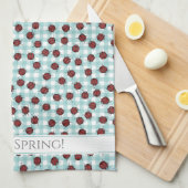 Country Spring Ladybugs Pattern Geschirrtuch (Viertel Falte)