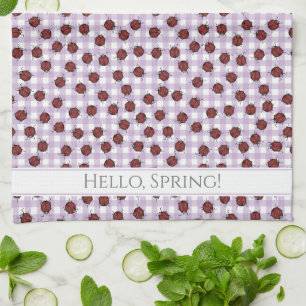 Country Spring Ladybugs Pattern Geschirrtuch