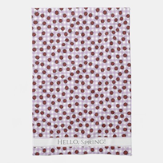 Country Spring Ladybugs Pattern Geschirrtuch (Vertikal)