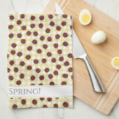 Country Spring Ladybugs Pattern Geschirrtuch (Viertel Falte)