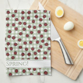 Country Spring Ladybugs Pattern Geschirrtuch (Viertel Falte)