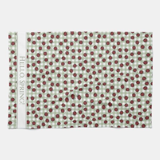 Country Spring Ladybugs Pattern Geschirrtuch (Horizontal)