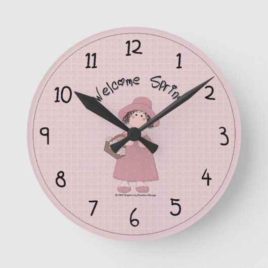 Country Spring Wall Clock Runde Wanduhr (Vorderseite)