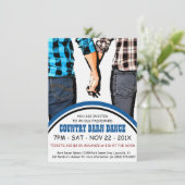 Country Square Tanzwerbung Einladung (Stehend Vorderseite)