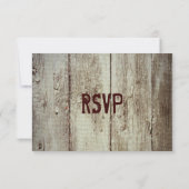 Country Stall Holz Typografy Wedding RSVP Cards Karte (Rückseite)
