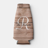 Country Stall Rustic Wood Monogramm Flasche Cooler Flaschenkühler (Vorderseite)