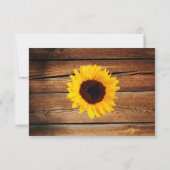Country Stall Wood Lace Sunflower Wedding RSVP Car (Rückseite)