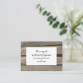 Country Stall Wood Wedding RSVP Response Card Begleitkarte (Stehend Vorderseite)