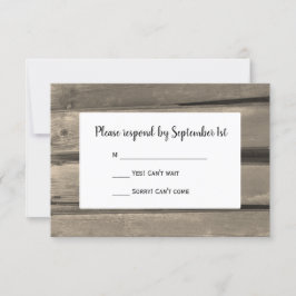 Country Stall Wood Wedding RSVP Response Card Karte