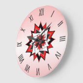 Country Star Red with Roman Numerals Große Wanduhr (Winkel)