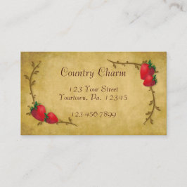Country Strawberries Business Card Visitenkarte