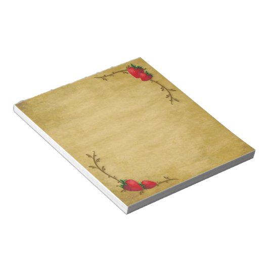 Country Strawberries Notepad Notizblock (angewinkelt)