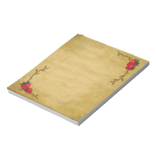 Country Strawberries Notepad Notizblock (Rotiert)