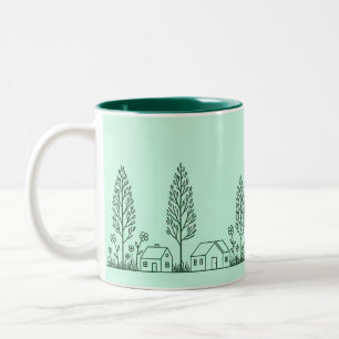 Country Street by Natasha Us Zweifarbige Tasse