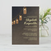 Country String Lights Bridal Dusche Einladungen (Stehend Vorderseite)