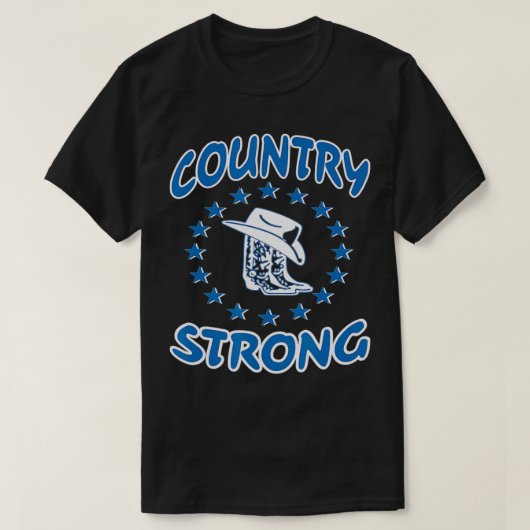 Country Strong Boots Cowboy Rodeo Western Cowgirl T-Shirt (Design vorne)