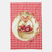 Country Style Apple Harvest mit Gingham Geschirrtuch (Vertikal)