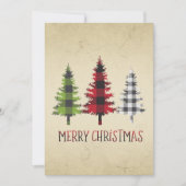 Country Style Buffalo Karierte Weihnachtsbäume Feiertagskarte (Vorderseite)