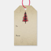 Country Style Buffalo Karierte Weihnachtsbäume Geschenkanhänger (Rückseite)