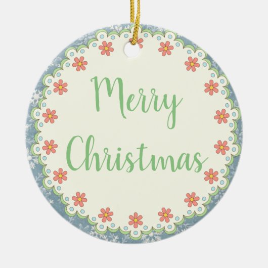 Country Style Frohe Weihnachtsbaum / Geschenk-Orna Keramikornament (Vorne)