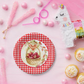 Country Style Gingham mit Apple Harvest Basket Pappteller (Party)