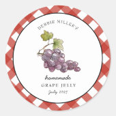 Country style Grape Jelly Canning jar label Runder Aufkleber (Vorderseite)