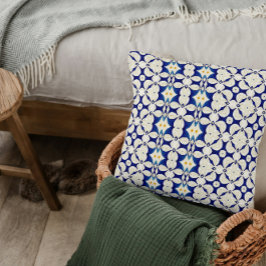 Country Style Kissen in Creme und Blau