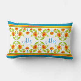 Country Style Marigolds Border Lumbar Pillow Lendenkissen