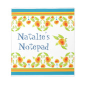 Country Style Marigolds Border Notepad oder Jotter Notizblock (Vorderseite)