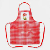 Country Style Red Gingham mit Red Tulips Schürze (Vorderseite)