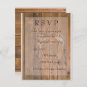 Country Style Rustic Angel Wings Wedding Einladungspostkarte (Vorne/Hinten)