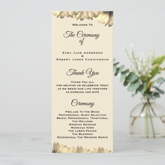 Country Style Wedding Ceremony Card Einladung (Stehend Vorderseite)