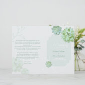 Country succulent Cactus Wedding Bi Fold Program (Stehend Vorderseite)
