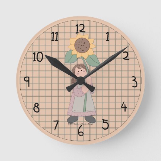 Country Summer Clock Runde Wanduhr (Vorderseite)